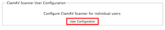 user configuration highlighted