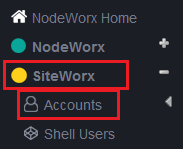 siteworx account link highlighted