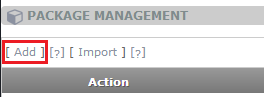 add new package link highlighted