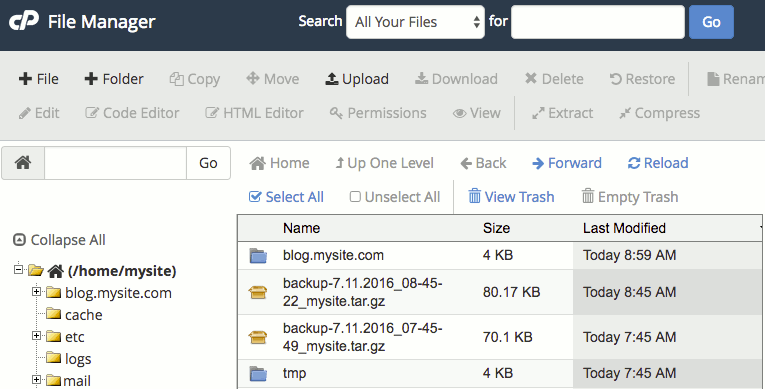 finding unnecessary backup files