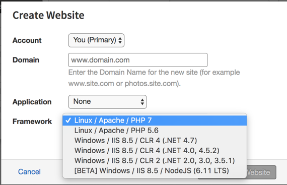 framework drop down