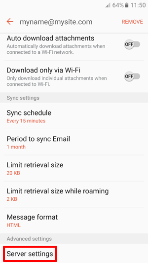 server settings