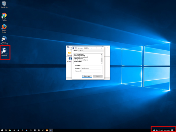 vpn icon showing