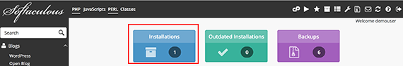 Applications icon highlighted