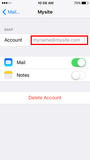 iPhone settings