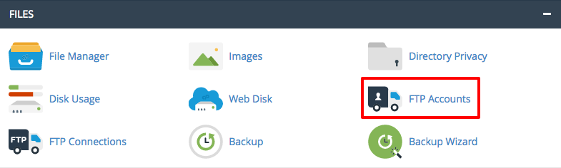 cPanel home page