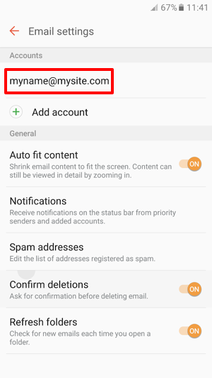 Android settings