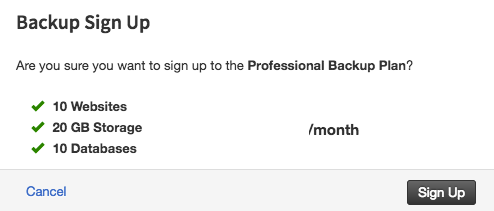 confirmation pop up