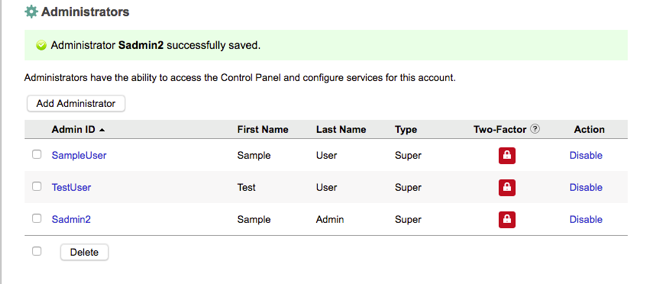 administrator added