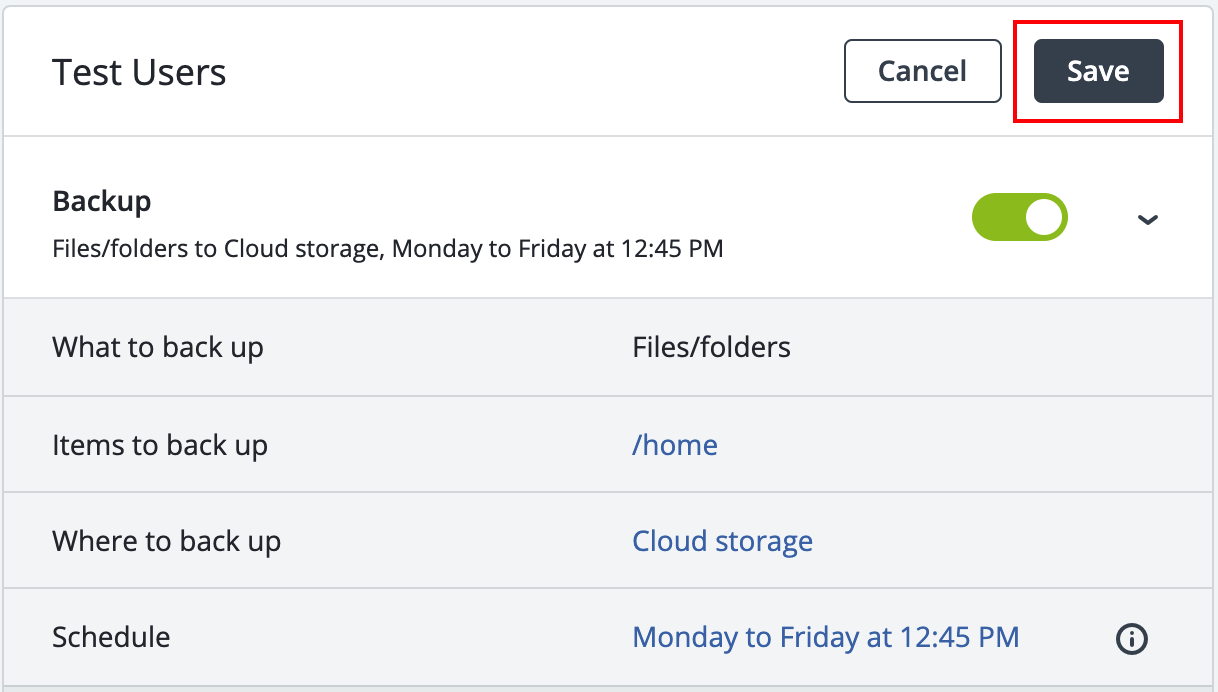 modified plan with save link highlighted