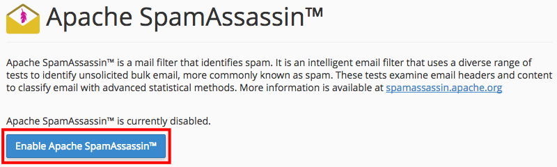 enabling SpamAssassin