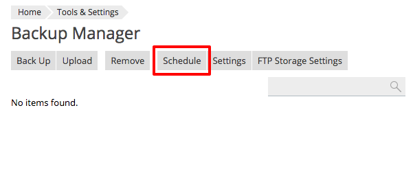 scheduling backups