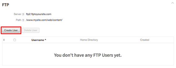 create user button highlighted