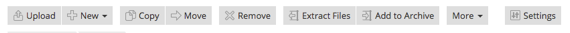 task bar at top of file manager home