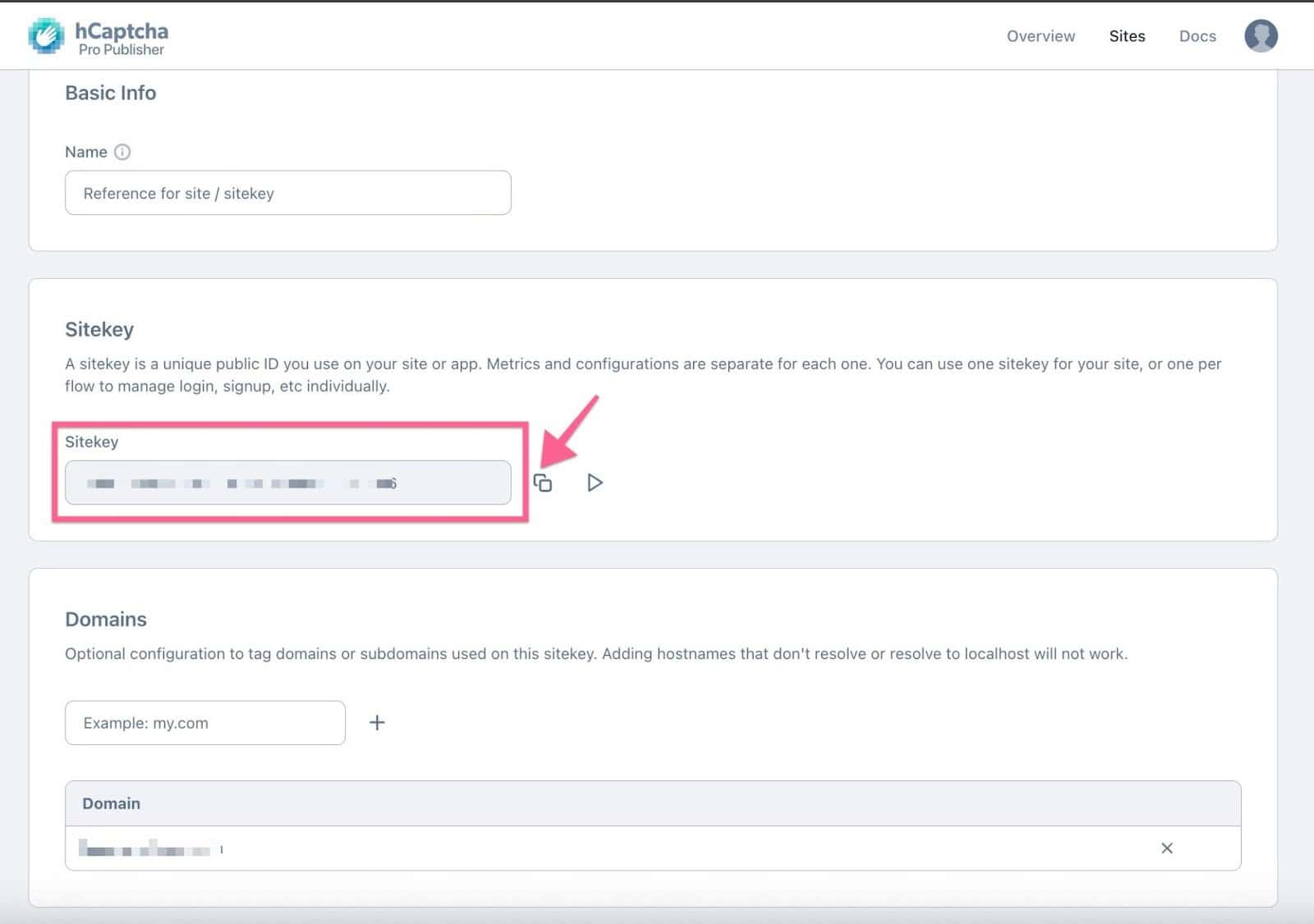 hCaptcha Site Key