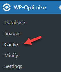 WP-Optimize Cache settings overview