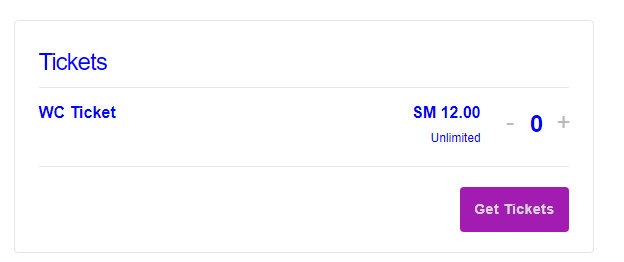 A ticket on the single event page showing unlimited capacity