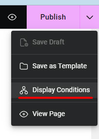 Elementor display conditions for Series