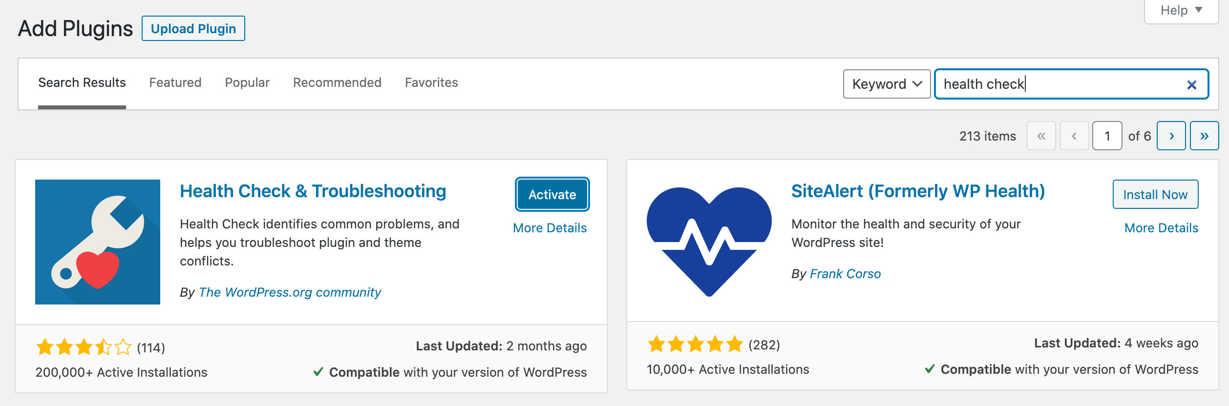 Add plugin - Health Check & Troubleshooting
