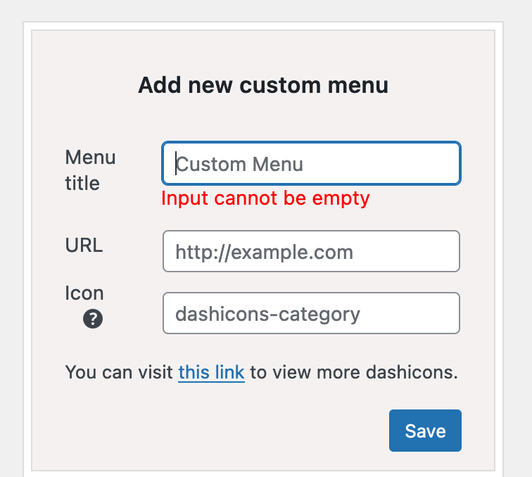 Instructor Role Menu Settings