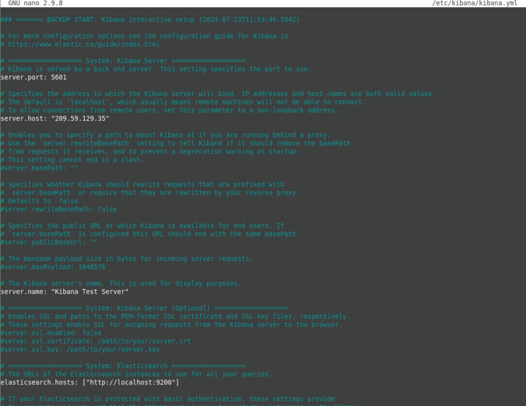 Uncomment and configure the following options as per your requirements.