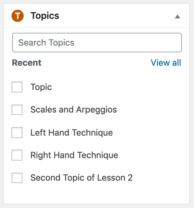 LearnDash topic metabox