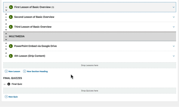 Create LearnDash Section Heading