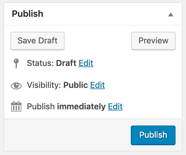 WordPress "Publish" metabox