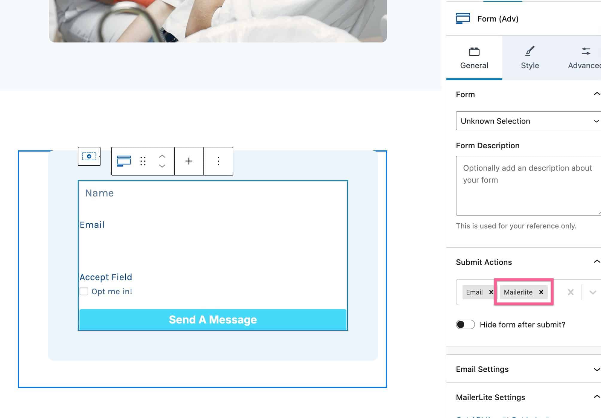 Enabling Mailerlite
