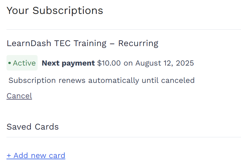 Managing subscriptions for students