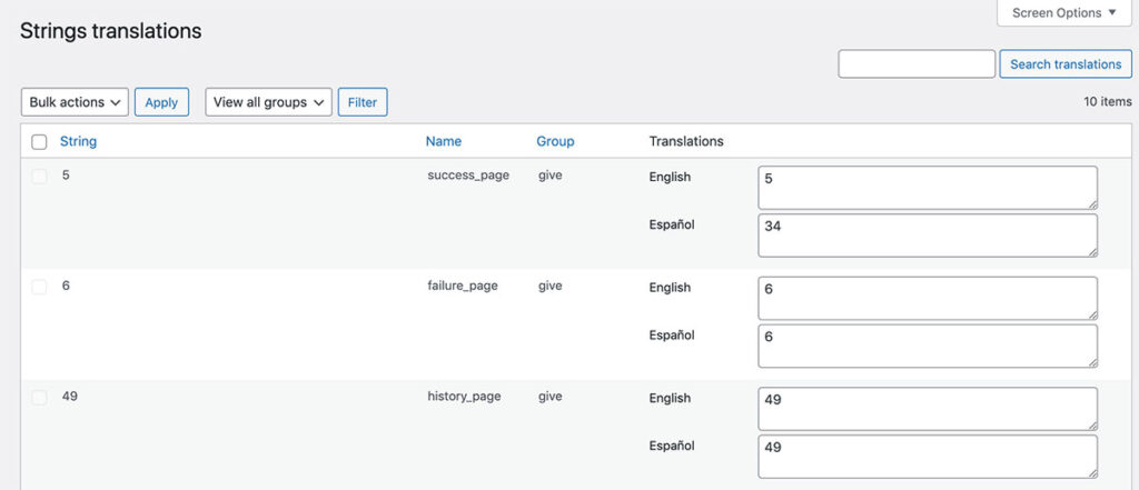 Translating Strings with Polylang