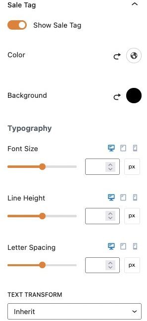Product Gallery Sale Tag Settings