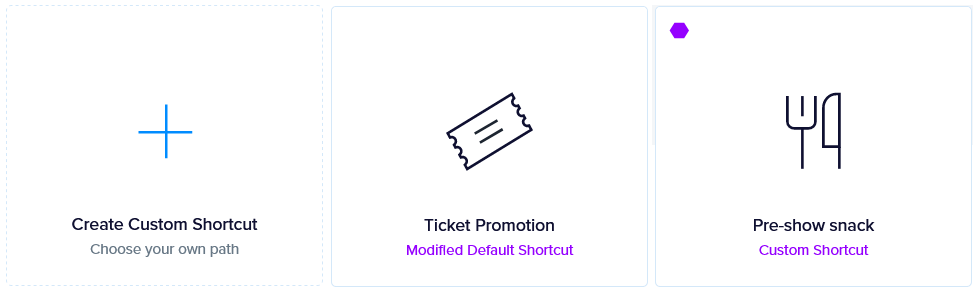 The Create Custom Shortcut block on the Promoter Shortcuts page