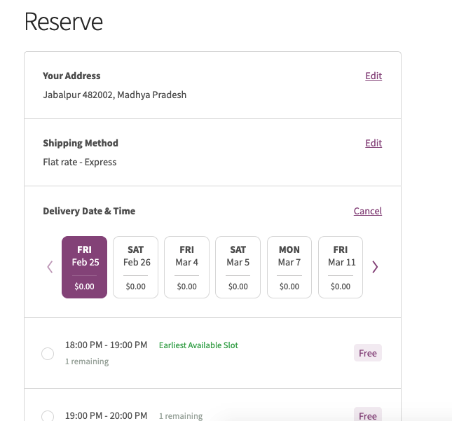 reservation table WooCommerce