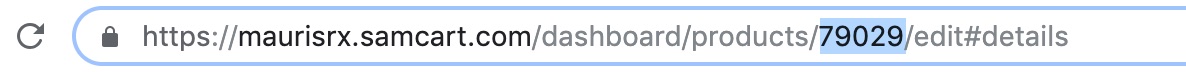 SamCart product ID in URL