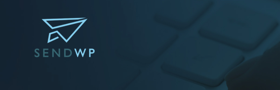 the Blue Send WP banner that looks like a paper airplane