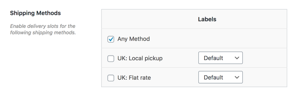 shipping methods