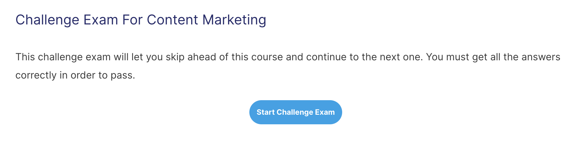 start challenge exam
