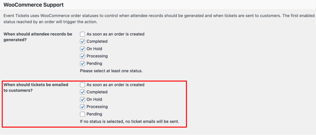 Stock handling with Event Tickets Plus in WooCommerce