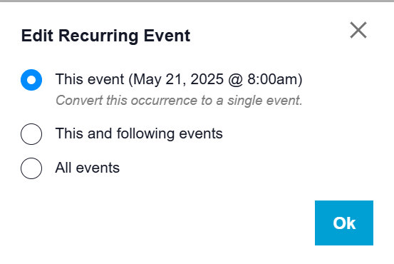 The save dialog showing the 'This event' option selected