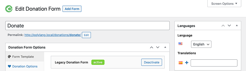 Translating a Form with Polylang