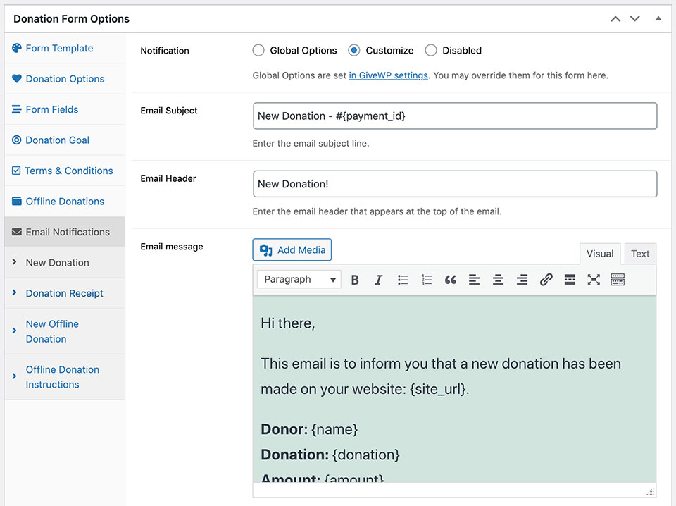 Translating New Donation Email in GiveWP with Polylang