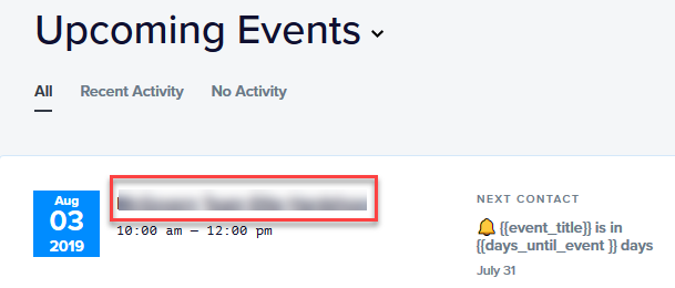 The Promoter Events dashboard showing upcoming events