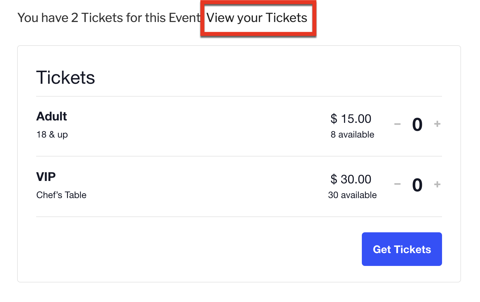 The View Your Tickets information box