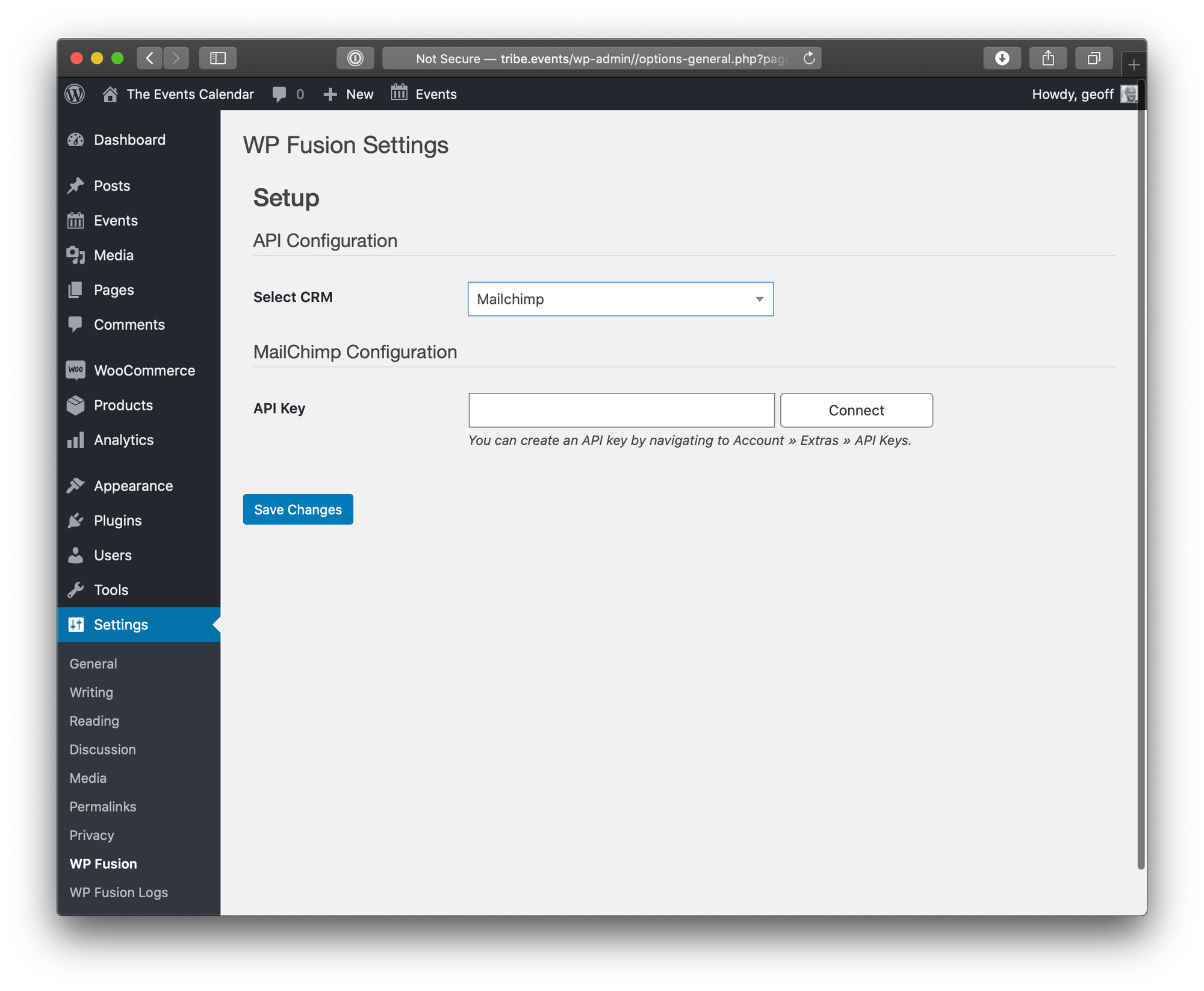 Copy your WP Fusion API key over to WordPress