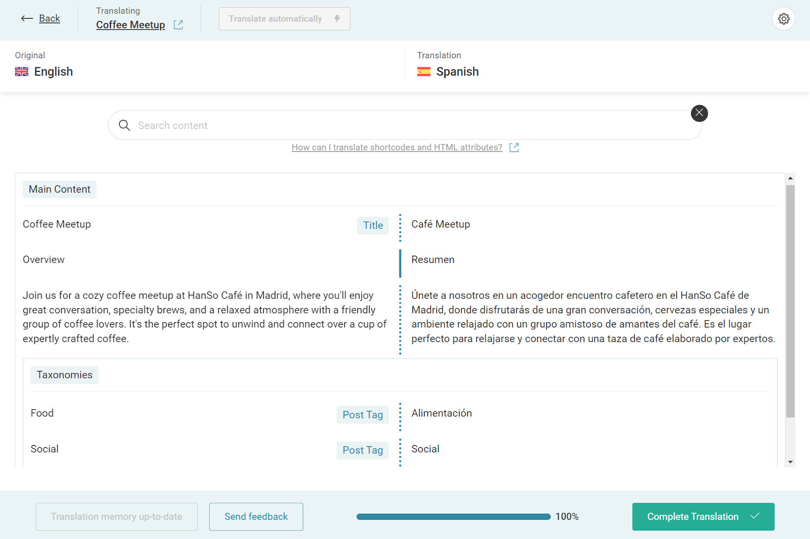 Adding translations manually with WPML