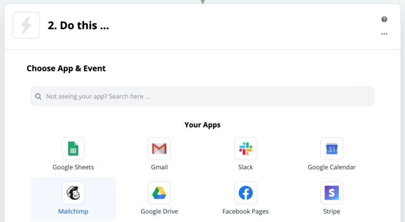 Choose an app to "do this" with (the action)