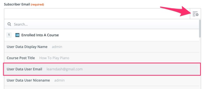 Use the dynamic email field in Zapier