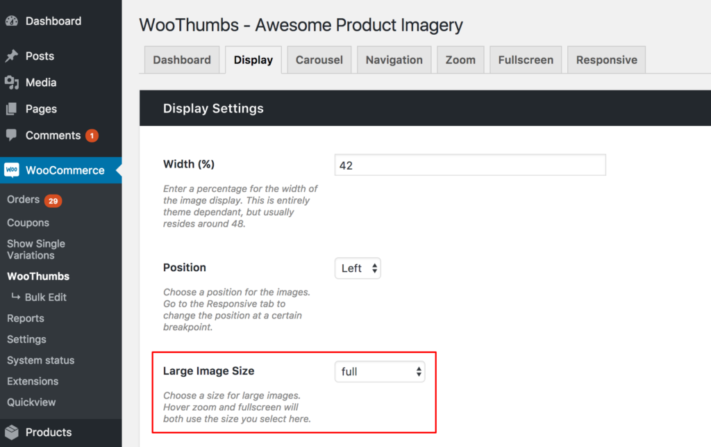 WooThumbs image settings