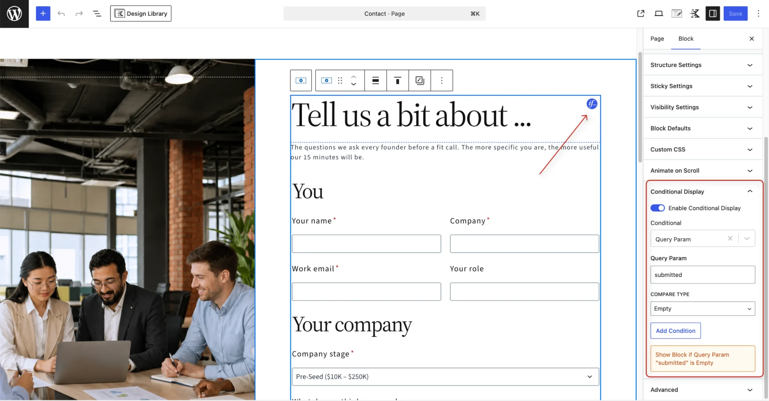 Conditional Display demonstration
